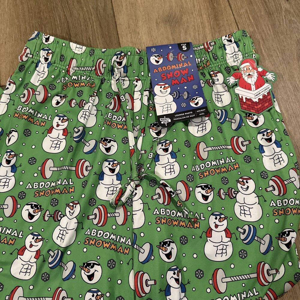Abdominal Snowman Men's Lounge Pants Jogger Drawstring Holiday Small